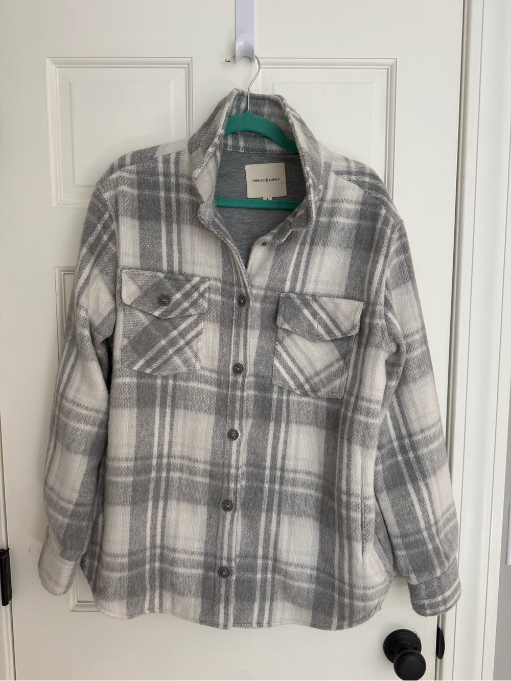 Thread & Supply Gray Plaid Jacket